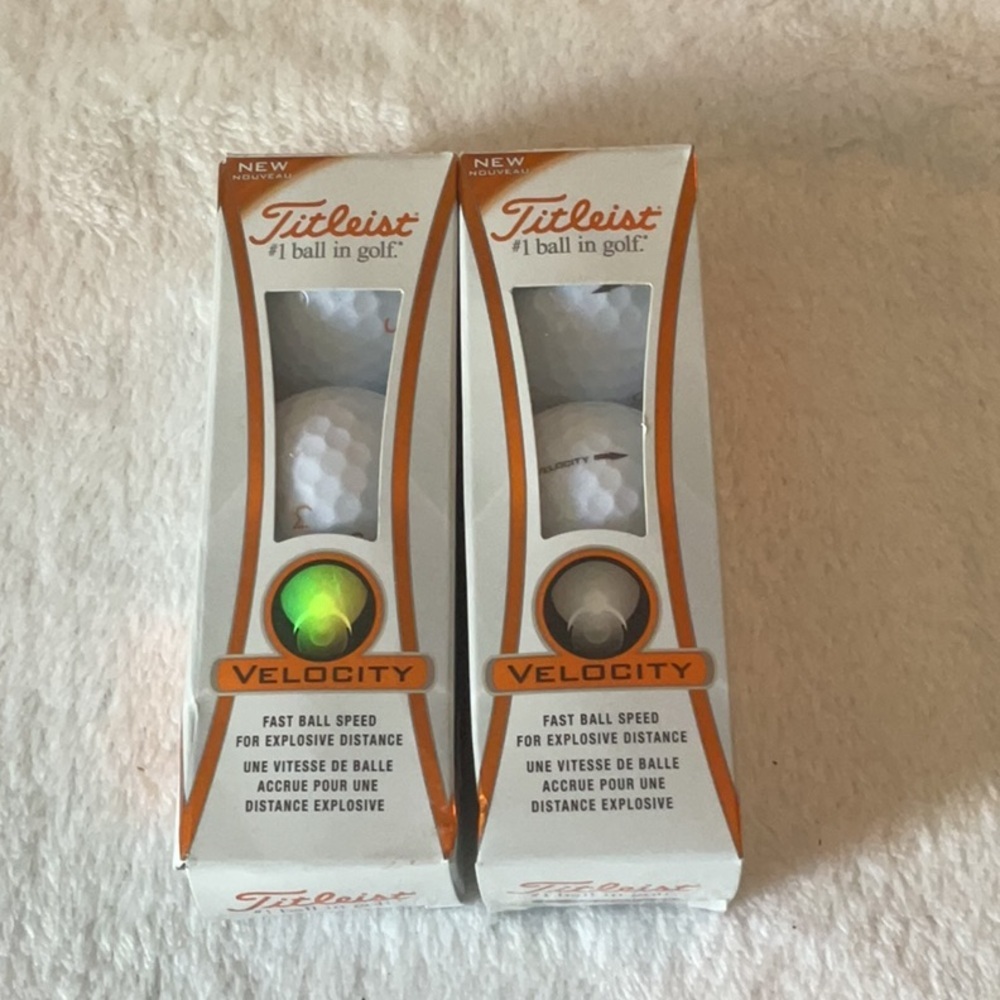 Titleist Velocity Golf Balls - White and Orange Packaging